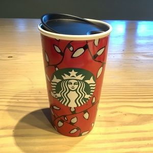 Starbucks 2016 Christmas String Light Ceramic Mug 12 oz.